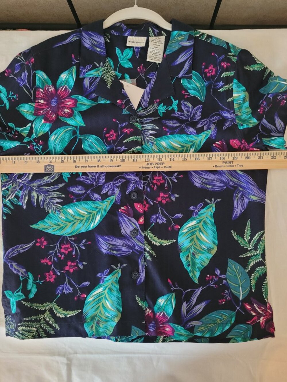 Tropical Shirt Short Sleeve Hawaiin White Stag NWT Womens Size L - Picture 13 of 14